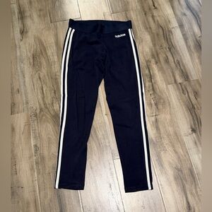 Adidas Women Navy Leggings with White Stripes